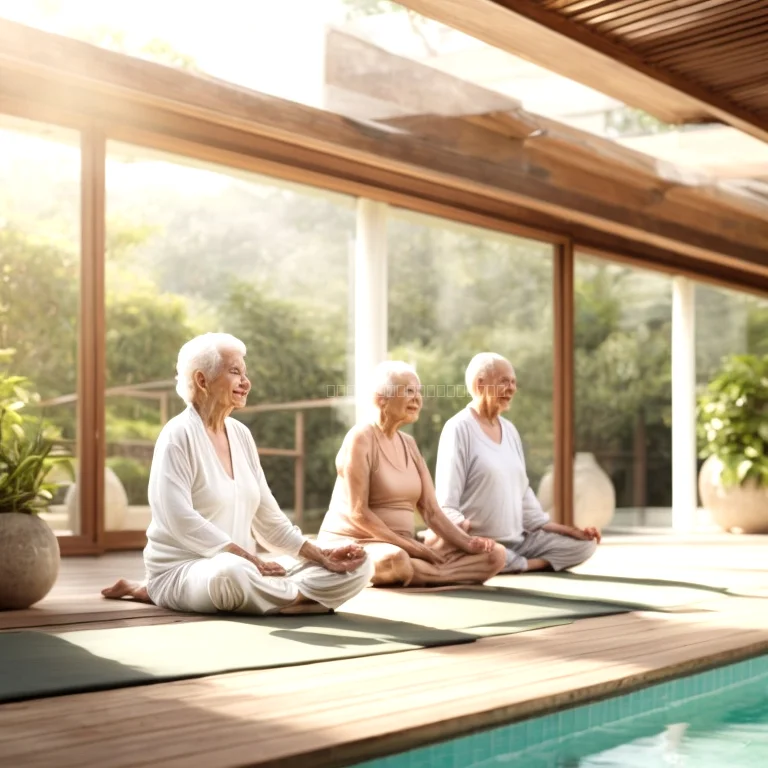 Senior enjoying hydrotherapy pool